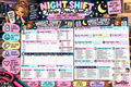 Night Shift Nurse Brain Sheet | 2 Page Nursing Shift Organizer | 1900-0700