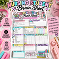 Nursing Student Brain Sheet | Clinical Report Sheet & Patient Organizer
