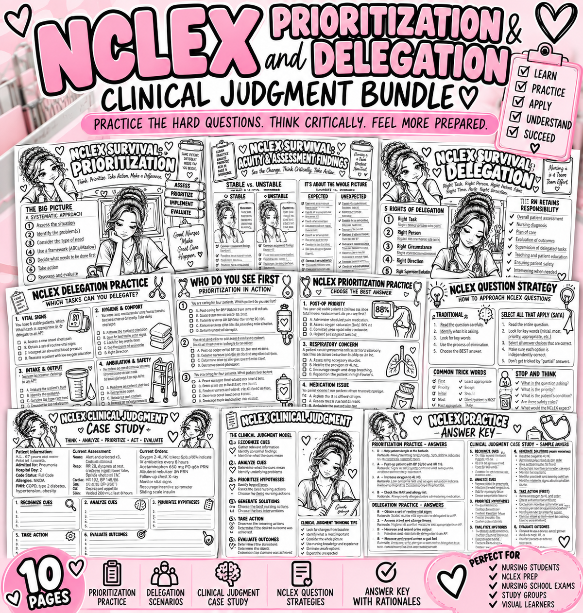 NCLEX Prioritization & Delegation Bundle | Clinical Judgment Practice