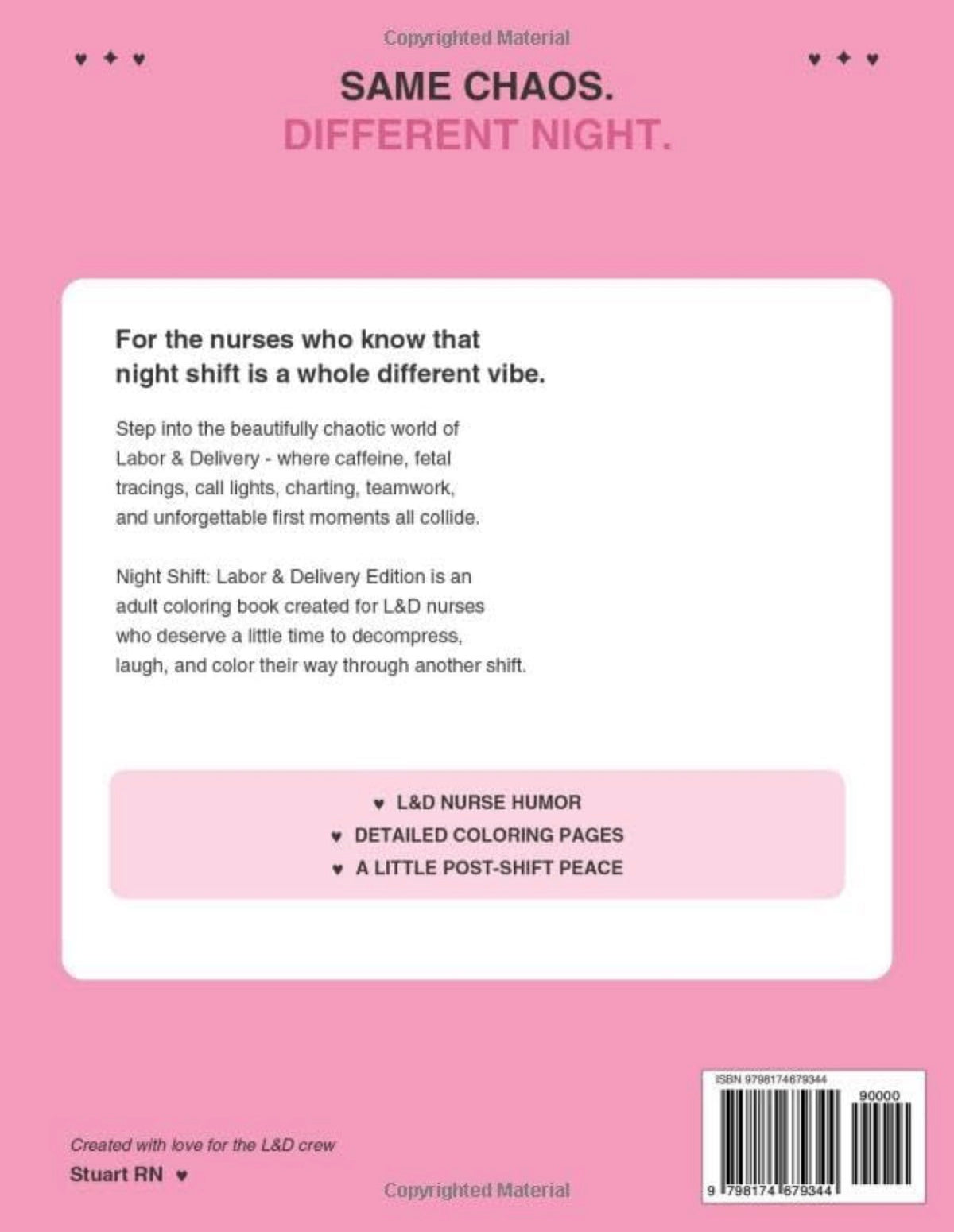 Night Shift Labor and Delivery Edition L&D Nurse Adult Coloring Book back cover